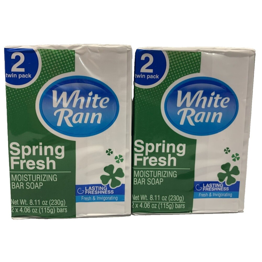 White Rain Spring Fresh Bar Soap Twin Pack 2x 4.06 oz Moisturizing NEW